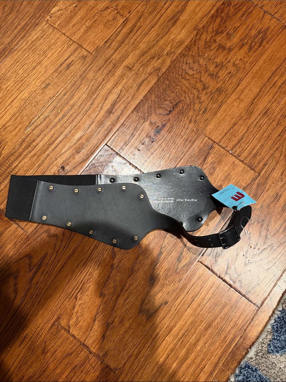 Black Studded Wide Waist Belt with Buckle